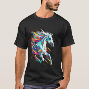 Camiseta Caballo Arte Colorido Cabalgata Ecuestre Gif