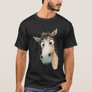 Camiseta Caballo Asustado Divertido con Melena Desordenada