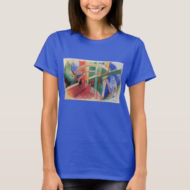 Camiseta Caballo azul con arco iris de Franz Marc (Anverso)