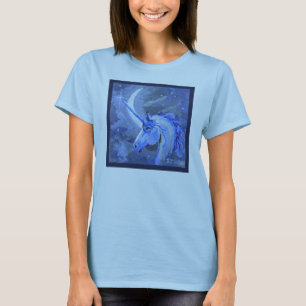 Camiseta Caballo azul púrpura lunar de Pegaso de las lunas