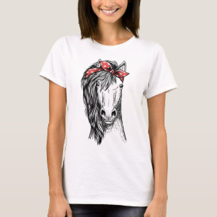 Camiseta Caballo Bandana para caballo montando caballos Lov
