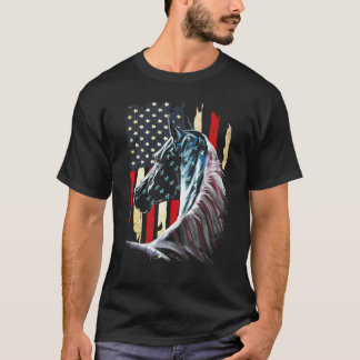 Camiseta Caballo Bandera Americana 4 De Julio