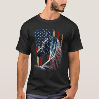 Camiseta Caballo Bandera Americana Derby Carreras Ecuestre