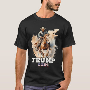 Camiseta Caballo Bandera Americana Vaquero 1