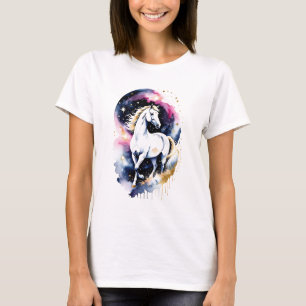 Camiseta Caballo blanco cósmico