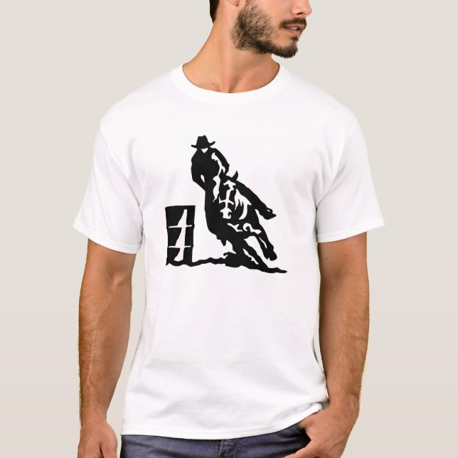 Camiseta Caballo blanco del corredor del barril (Anverso)