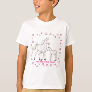 Camiseta Caballo blanco - "mi caballo hermoso "