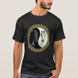 Camiseta Caballo Blanco Y Negro Hazles Saber Que Amas Caba