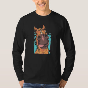 Camiseta Caballo Cara de caballo Lengua Silueta Caballo a c