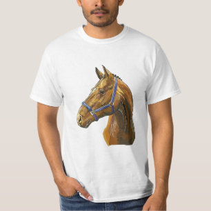 Camiseta Caballo castaño dibujado a mano