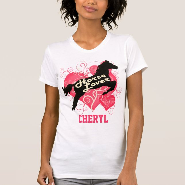 Camiseta Caballo Cheryl personalizado amante (Anverso)