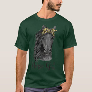 Camiseta Caballo Chica Bandana Leopard Caballo montado a ca