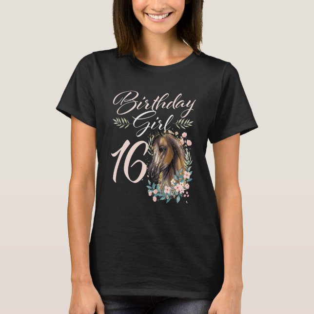 Camiseta Caballo Chica de cumpleaños 16 años (Anverso)
