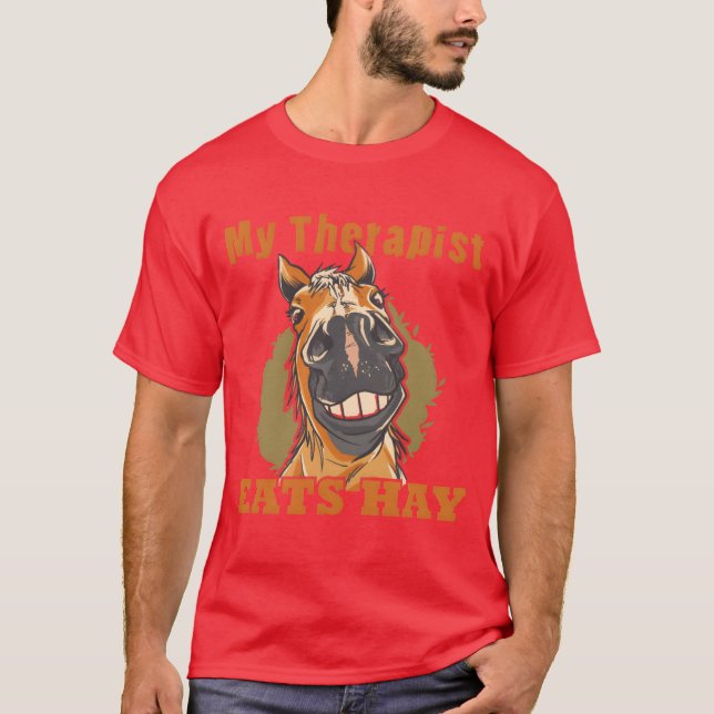 Camiseta Caballo Chica Myherapist se come hay retro (Anverso)