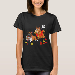 Camiseta Caballo Chino Boxer Perro Divertido Niño Hombres M