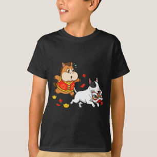 Camiseta Caballo Chino Bull Terrier Niños Hombres Mujeres F