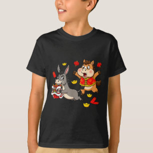 Camiseta Caballo Chino Burro Divertido Niños Hombres Mujere