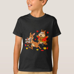 Camiseta Caballo Chino Canguro Divertido Niños Hombres Muje