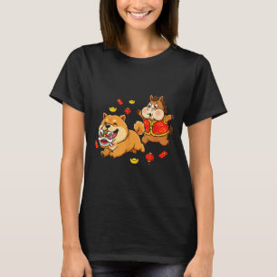 Camiseta Caballo Chino Chow Chow Perro Niños Hombres Mujere
