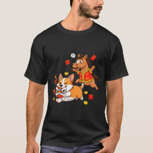 Camiseta Caballo Chino Corgi Divertido Niños Hombres Mujere