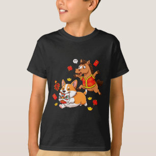 Camiseta Caballo Chino Corgi Divertido Niños Hombres Mujere