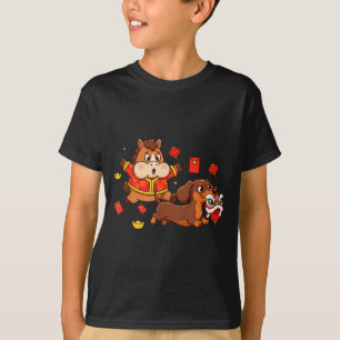Camiseta Caballo Chino Dachshund Divertido Niño Hombres Muj