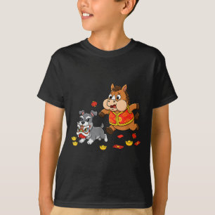 Camiseta Caballo Chino Miniatura Schnauzer Hombres Mujeres 