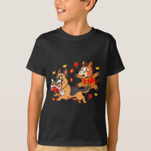 Camiseta Caballo Chino Pastor Alemán Niño Hombre Mujer Happ