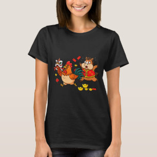 Camiseta Caballo Chino Pollo Divertido Niños Hombres Mujere