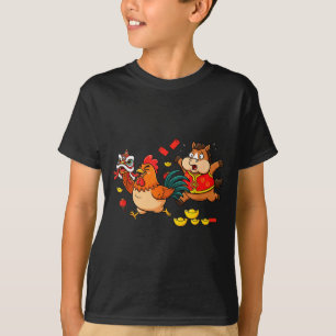 Camiseta Caballo Chino Pollo Divertido Niños Hombres Mujere