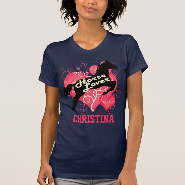 Camiseta Caballo Christina personalizada amante (Anverso)
