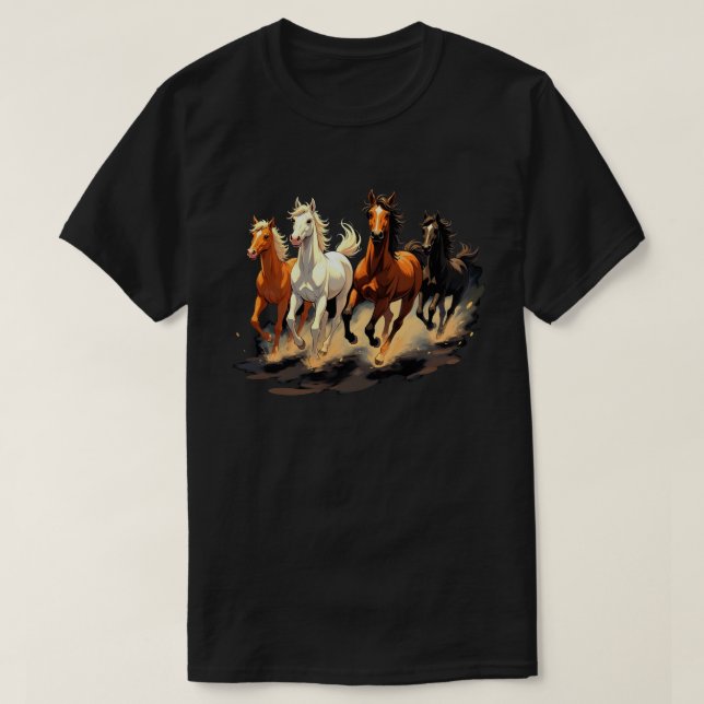 Camiseta Caballo Collage de Caballos Lover Caballo Montada (Diseño del anverso)