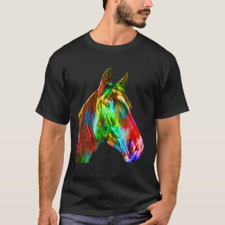 Camiseta Caballo Colorido Arte Amante del Paseo a Caballo A