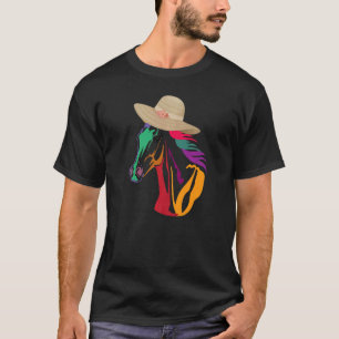 Camiseta Caballo colorido con hombres Gorras mujeres niños 