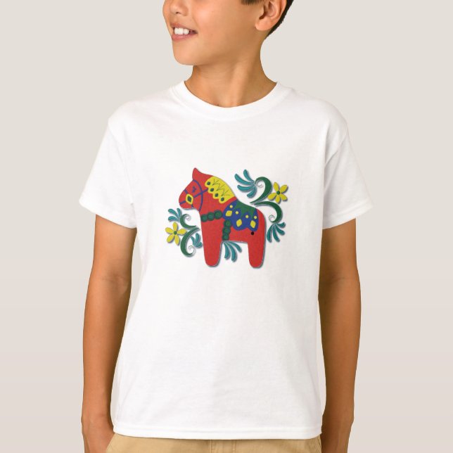 Camiseta Caballo colorido de Dala del sueco (Anverso)