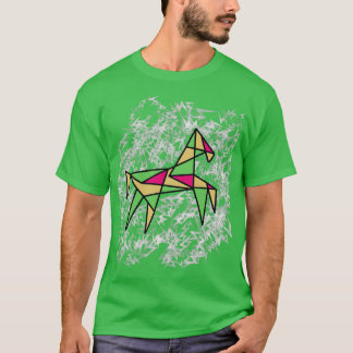 Camiseta Caballo colorido de origami