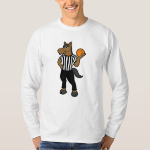 Camiseta Caballo como árbitro con baloncesto e hilo