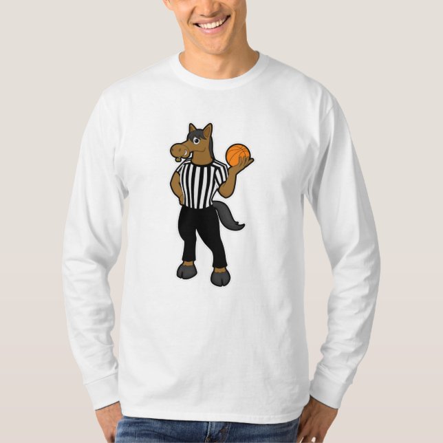 Camiseta Caballo como árbitro con baloncesto e hilo (Anverso)