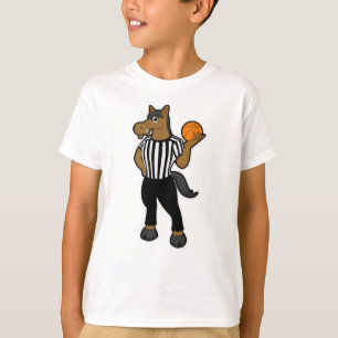 Camiseta Caballo como árbitro con baloncesto e hilo