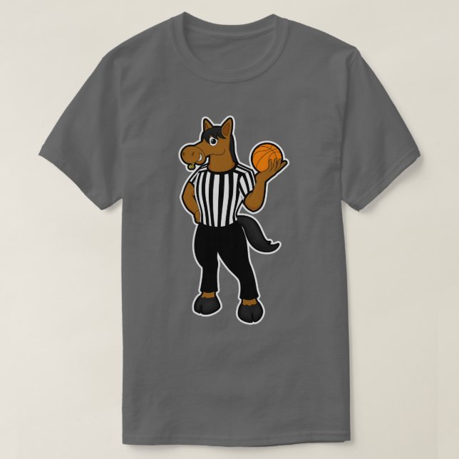 Camiseta Caballo como árbitro con silbato de baloncesto (Diseño del anverso)