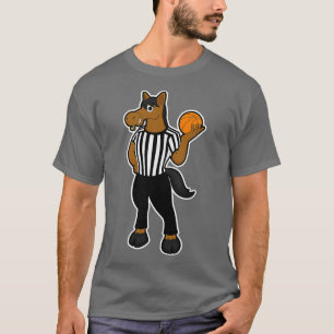 Camiseta Caballo como árbitro con silbato de baloncesto