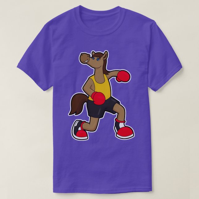 Camiseta Caballo Como Boxeador Con Guantes De Boxeo (Diseño del anverso)