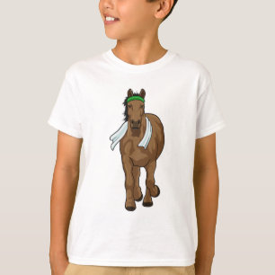 Camiseta Caballo como corredor con toalla