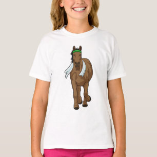 Camiseta Caballo como corredora con toalla