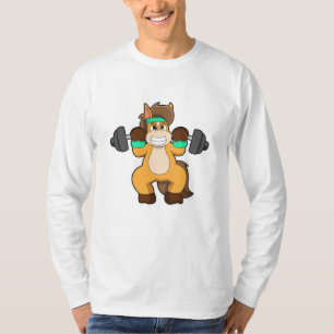 Camiseta Caballo como culturista con Barbell