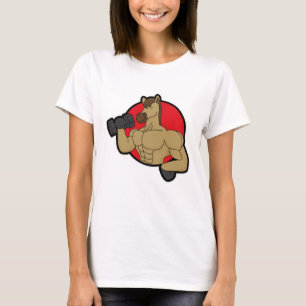 Camiseta Caballo como culturista con dumbbell
