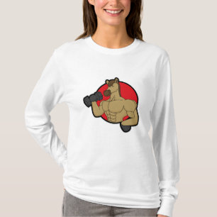 Camiseta Caballo como culturista con mancuerna