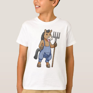 Camiseta Caballo como granjero con arroz