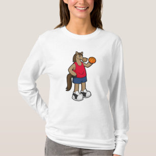 Camiseta Caballo como jugador de baloncesto con baloncesto