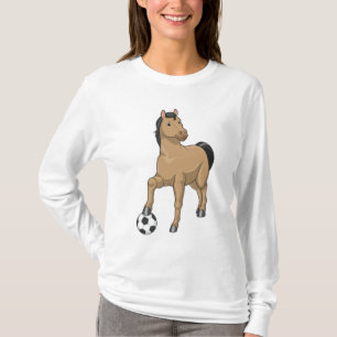 Camiseta Caballo como jugador de fútbol con fútbol